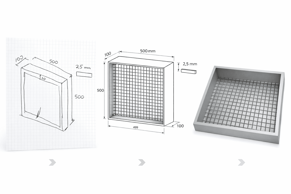 szkic vs rys 2d vs rzeczywistość